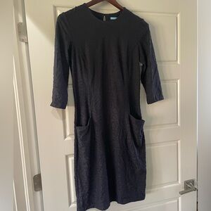J. McLaughlin Black Long Sleeve Dress Animal Print